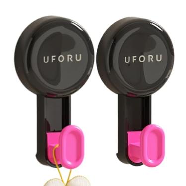 Imagem de Ganchos de ventosas para paredes, ganchos de chuveiro com ventosas - 2 cabides de parede com gancho multifuncional sem pregos | Ganchos de ventosa à prova d'água, suporte de gancho para roupão de banh