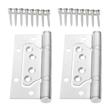 Imagem de 2 pcs porta de madeira dobradiças de aço inoxidável dobradiças de aço inoxidável mudo 4 polegadas / 5 polegadas porta armário de hardware de móveis YYDFPIIA (Color : 4 inch)