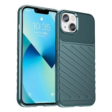 Imagem de IDEWEI Capa para iPhone 13. Fibra de carbono refinada, anti-queda, anti-impressões digitais, proteção integral. A capa do telemóvel é compatível com iPhone 13