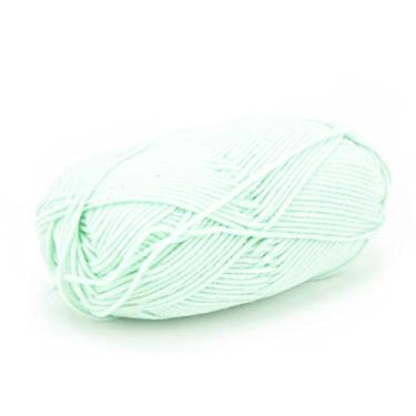 Imagem de Acouto Fio de crochê de Algodão Macio para a Pele, tricô para Roupas Infantis - Fio Grosso Em Rosa Vibrante, Ideal para Criar Chapéus, Cachecóis, Sapatos e Suéteres - para Bebês Sem Alergia (Verde)