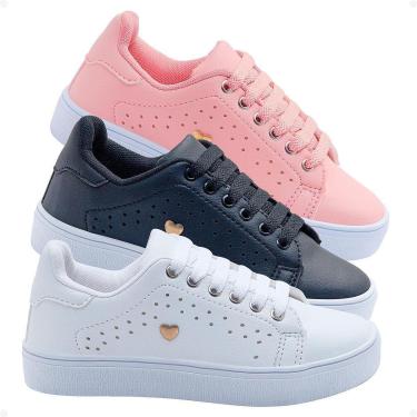 Imagem de Kit 3 Pares Tênis Feminino Infantil Meninas FXB Escola Dia a Dia Confortável-Feminino
