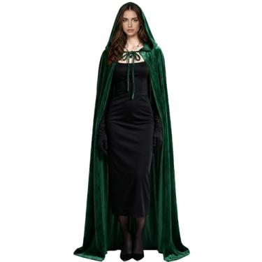 Imagem de JEGERMIG Capa de fantasia unissex de fantasia de bruxa de personagem de Halloween para cosplay, Verde, One Size