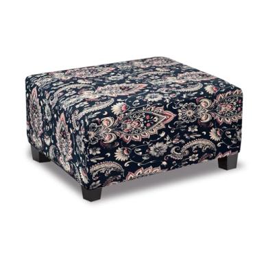 Imagem de TOPHMDECOR Capa otomana estampada retangular, capa elástica para apoio para pés com fundo elástico, protetor de tecido macio para otomano retangular na sala de estar ou quarto, médio, flor G