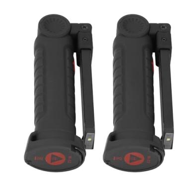 Imagem de KIMISS Luz de Trabalho LED Recarregável de 2 Unidades Com Base Magnética - Luz de Trabalho COB Dobrável Portátil para Uso Externo, de Emergência e Grelha