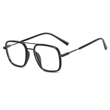 Imagem de Armação de óculos de metal da moda masculina, tamanho grande, com dobradiça de mola (2)