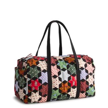 Imagem de Vera Bradley Bolsa esportiva grande original de algodão premium, patchwork estrela