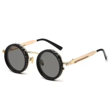 Imagem de HCHES Óculos de Sol Redondos Polarizados com Escurecimento Ajustável Steampunk Masculino Feminino Retro Punk Pesca Atividades ao Ar Livre (C1)