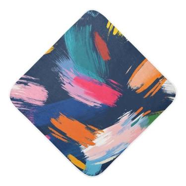 Imagem de STAYTOP Toalhas de bebê coloridas com capuz de musselina, toalha de banho super macia, toalhas de banho absorventes para banho unissex recém-nascido 89 x 89 cm