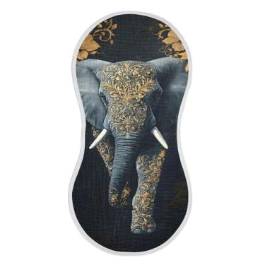 Imagem de xigua Conjunto de 4 panos de arroto de musselina de elefante, super macios e absorventes, roupas de arroto de algodão, presente de chá para recém-nascidos, bebês meninas e meninos