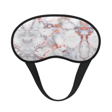 Imagem de Máscara de dormir blecaute de mármore branco com estampa de ouro rosa, máscara para os olhos, leve, macia, para dormir, meditação, viagem, ioga