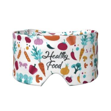 Imagem de Máscara de proteção para olhos e orelhas com estampa de comida saudável, respirável, ajustável, blecaute, confortável