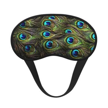 Imagem de Máscara de dormir blackout com estampa de pavão fresco máscara de luz macia para dormir meditação viagem ioga