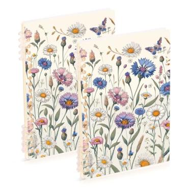 Imagem de Burbuja Cadernos com nome, papel pautado universitário A5 com 60 folhas, fichário para escritório, 2 unidades