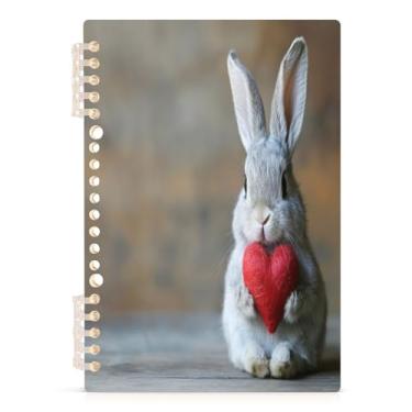 Imagem de Burbuja Caderno Valentine Bunny, papel pautado universitário A5 com 60 folhas, fichário para escritório, 1 pacote