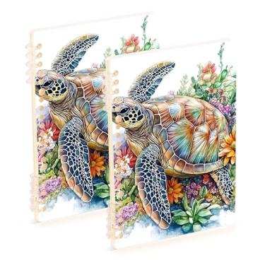 Imagem de Burbuja Cadernos com nome, papel pautado universitário A5 com 60 folhas, fichário para escritório, 2 unidades