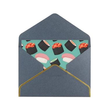 Imagem de Sushi Food Pattern1 Cartões de felicitações impressos para todas as ocasiões, convites de festa de aniversário de casamento, 12,7 x 15,2 cm