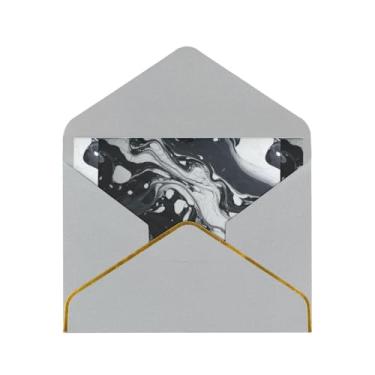 Imagem de SKKNT Cartões comemorativos com estampa de mármore preto e branco para todas as ocasiões, convites de festa de aniversário de casamento, 12,7 x 15,2 cm