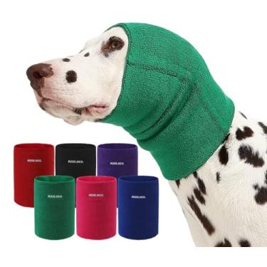 Imagem de AOOLMOL Moletom com capuz calmante para cães e gatos – capa macia de camada dupla para alívio da ansiedade e proteção de ruído, envoltório elástico para cabeça de animal de estimação para cuidados