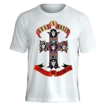 Imagem de Camiseta de Banda Guns N Roses em Algodão Oficial-Unissex
