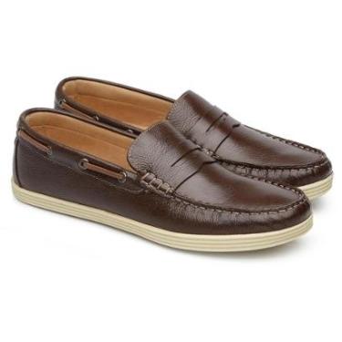 Imagem de Mocassim Sider Couro Jacometti Penny Loafer Casual Masculino-Masculino