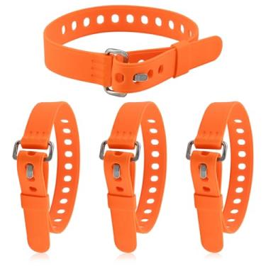 Imagem de XhuangTech Alça industrial reutilizável, pacote com 4 tiras de amarração ajustáveis de 50 cm com fivela, alça elástica de liberação rápida, equipamento de amarração ao ar livre para bicicleta, esqui