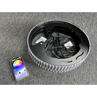 Imagem de FIJVKNXY 3 peças de tiras de iluminação mais brilhantes com quatro fileiras de luzes de roda de perseguição para Polaris Slingshot 2015-2025 S/R/SL/SLR/GT Bluetooth + controle remoto + interruptor de