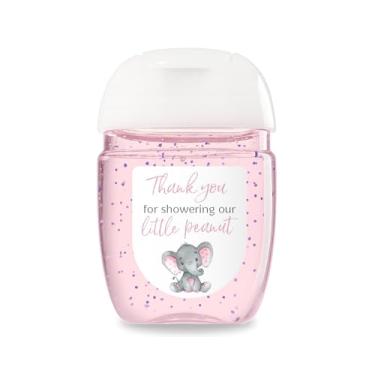 Imagem de Pacote com 30 etiquetas de lembrancinha de 28 g para chá de bebê It's a Girl – Thank You for Showering Our Little Peanut Stickers, lembrancinhas de festa de chá de bebê rosa à prova d'água de alto