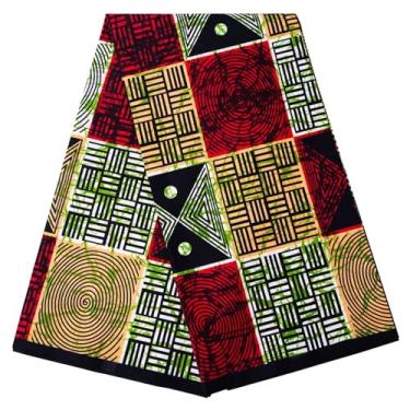 Imagem de BintaRealWax Tecido africano 6 jardas tribal impressão de cera padrão geométrico Ankara tecido para costura de roupas