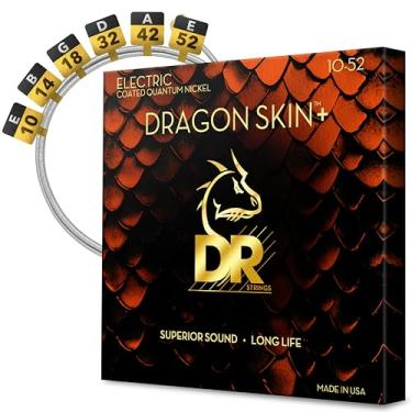 Imagem de DR Strings Dragon Skin+ - Cordas De Guitarra Elétrica Revestidas Com Níquel Quântico, Deq-10/52, Som Superior Toque Confortável E Longa Durabilidade, Médio A Pesado 10-52