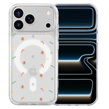 Imagem de MAYCARI Capa de telefone de Natal para iPhone 17 Pro Max compatível com ímã bengala doce presentes estrelas capa de telefone magnética transparente para meninas mulheres TPU capa protetora à prova de