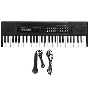 Imagem de LiebeWH Piano Com Teclado Digital BF-5438, 54 Teclas, Piano Eletrônico Portátil de Plástico Com Microfone e Função de Gravação para Iniciantes