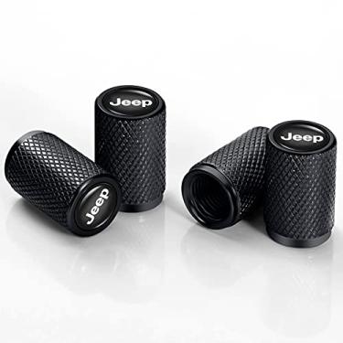 Imagem de YFX Tampa da haste da válvula de pneu para Jeep Grand Cherokee Wrangler Compass Renegade Patriot Grand Comander Vedação de anel de vedação de pneu resistente à corrosão tampas de válvula de pneu