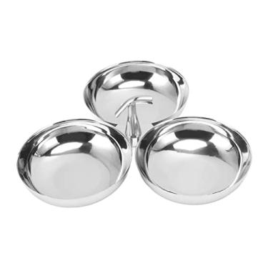 Imagem de GLOGLOW Prato de Lanche Nan, Tigela de Frutas 3 Em 1, 7,9 X 1,2 Polegadas, Seguro para Máquina de Lavar Louça, para Festas Em Casa e Ao Ar Livre Em Aço Inoxidável 304 Nan (Tipo)