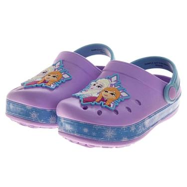 Imagem de Sandália de tamanco infantil infantil Frozen Minnie Mouse Lilo Stitch Pequena Sereia Moana Deslizantes Fechados com Alça Traseira Verão Praia Piscina Tamanhos 5-10 Criança 11-12 Criança Pequena, Azul