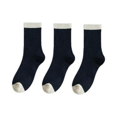 Imagem de Meias Masculinas De Cano Médio Estilo Harajuku Quentes Para Negócios C