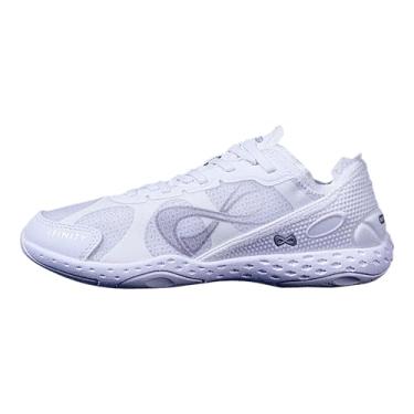 Imagem de Nfinity Cheer Shoes – Tênis feminino branco alfa para academia – Sapatos leves e respiráveis para mulheres – Sapatos esportivos femininos confortáveis – Tênis de caminhada feminino versátil e flexível