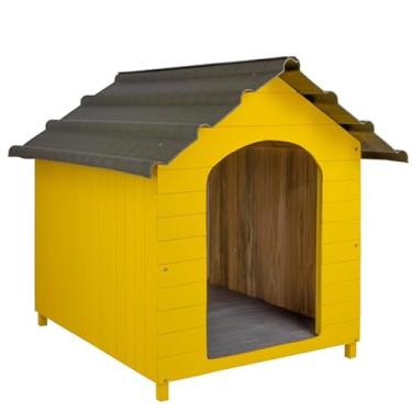 Imagem de Casa Casinha De Cachorro com Telhado Ecológico Grande N5 (Amarela)