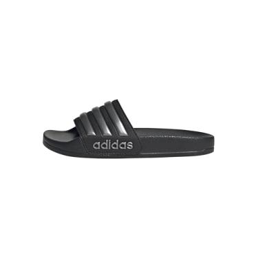 Imagem de adidas Slide infantil Adilette para chuveiro, Preto/ferro metálico/preto, 13 Little Kid
