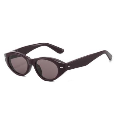 Imagem de Óculos de Sol UV400 - Olho de Gato, Verde Chá, Rebites, para Homens e Mulheres, Esportes ao Ar Livre, Corrida, Ciclismo, Cor: Cinza Café Escuro