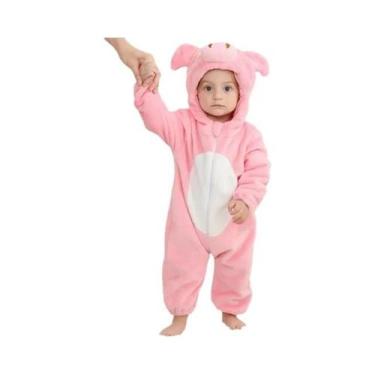 Imagem de Macacão De Flanela Unissex Com Capuz Para Bebês, Pijamas De Inverno, B