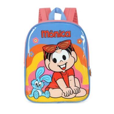 Imagem de Mochila Turma da Mônica de Costas Magali Creche Meninas Kids Cor:Azul/
