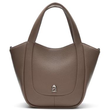 Imagem de LA FESTIN Bolsas femininas de couro com alça superior para mulheres de tamanho médio com alça ajustável, Cinza Etoupe