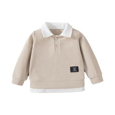 Imagem de Top de gola primavera/outono para meninos com design falso de duas peç