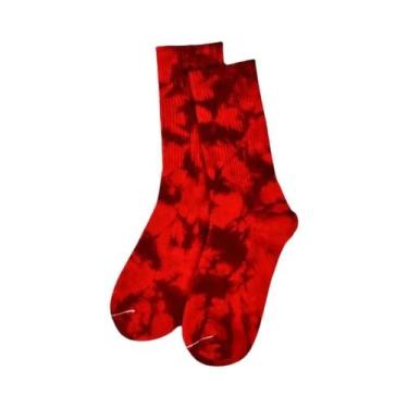 Imagem de Meias Tie-dye Unissex Para Homens E Mulheres, Meias Longas De Skate Pa
