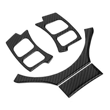 Imagem de KIMISS Capa de Acabamento para Volante de Fibra de Carbono 4 Tamanhos, para Is250 Is300 Is350 2014-2018, Melhora o Estilo e Proteção do Interior (C)