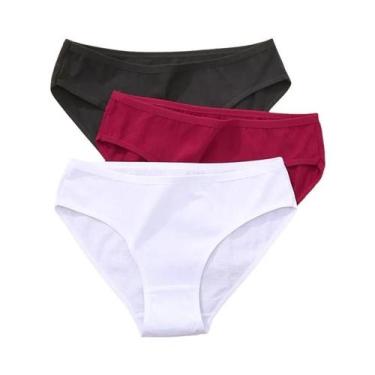 Imagem de Conjunto De 3 Calcinhas De Algodão Femininas Com Design Jacquard, Core