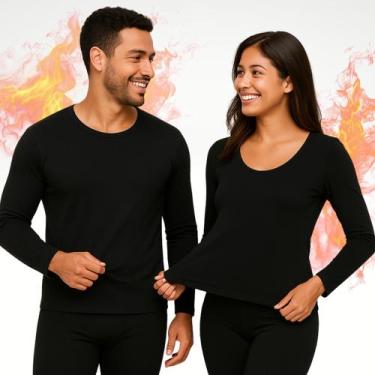 Imagem de Conjunto Segunda Pele Térmica Flanelado Frio Intenso Preto - Got Talen