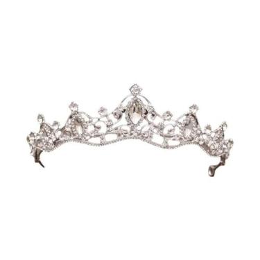 Imagem de Tiara De Cristal Com Strass Prata Para Mulheres, Coroa De Princesa, Ac