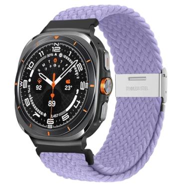 Imagem de SAAWEE Para Galaxy Watch Ultra 47 mm Pulseiras de Nylon Elástico Trançado Solo Loop Pulseira, Ultra 47mm, Ágata