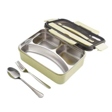 Imagem de Kit 6 Tigelas Inox Com Tampa Potes Redondos 340ml a 1400ml Lancheira Jogo de Pote Hermético(Aço inoxidável（Verde）)